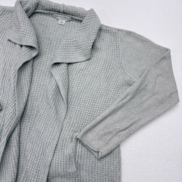 Barefoot Dreams Cozychic Lite Coastal Cardi Sweater Size Medium‎ Gray Open Front - Picture 3 of 8